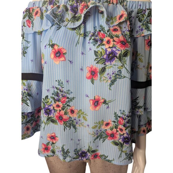 NWT Charming Charlie Top Womens Sz S Ruffle Trim Coquette Romantic Date Night - Picture 5 of 10